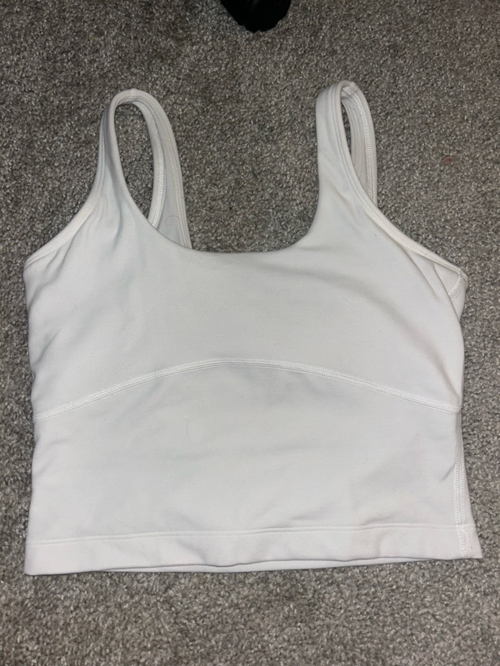 Aritzia TNA butter white athletic tank top built in bra